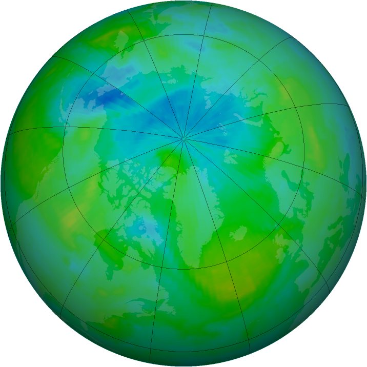 Arctic ozone map for 14 August 2000